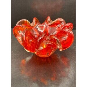 Centerpiece Ruby and red Murano Large Glass Bowl Centerpiece in Vintage Italian